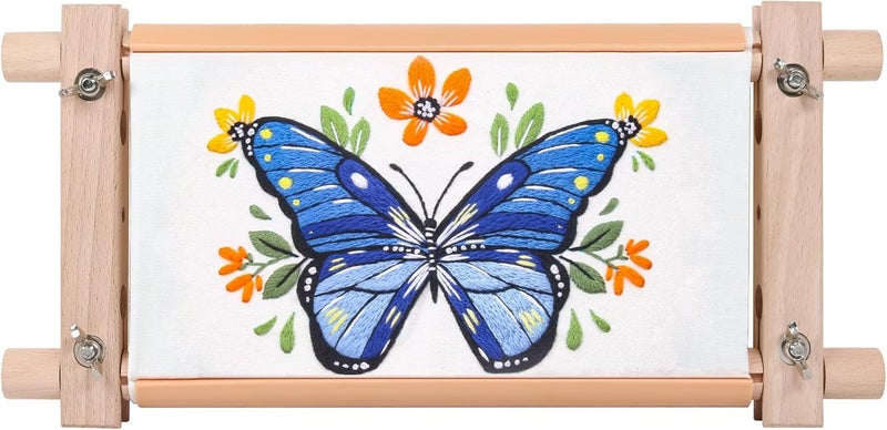 GuoFa Embroidery Tapestry Scroll Frame, Mini Cross Stitch Frame, Scroll Embroidery&Quilting Holder for Cross Stitch, Needlepoint, and Sewing Projects (12.6inch*9inch) - Image 1